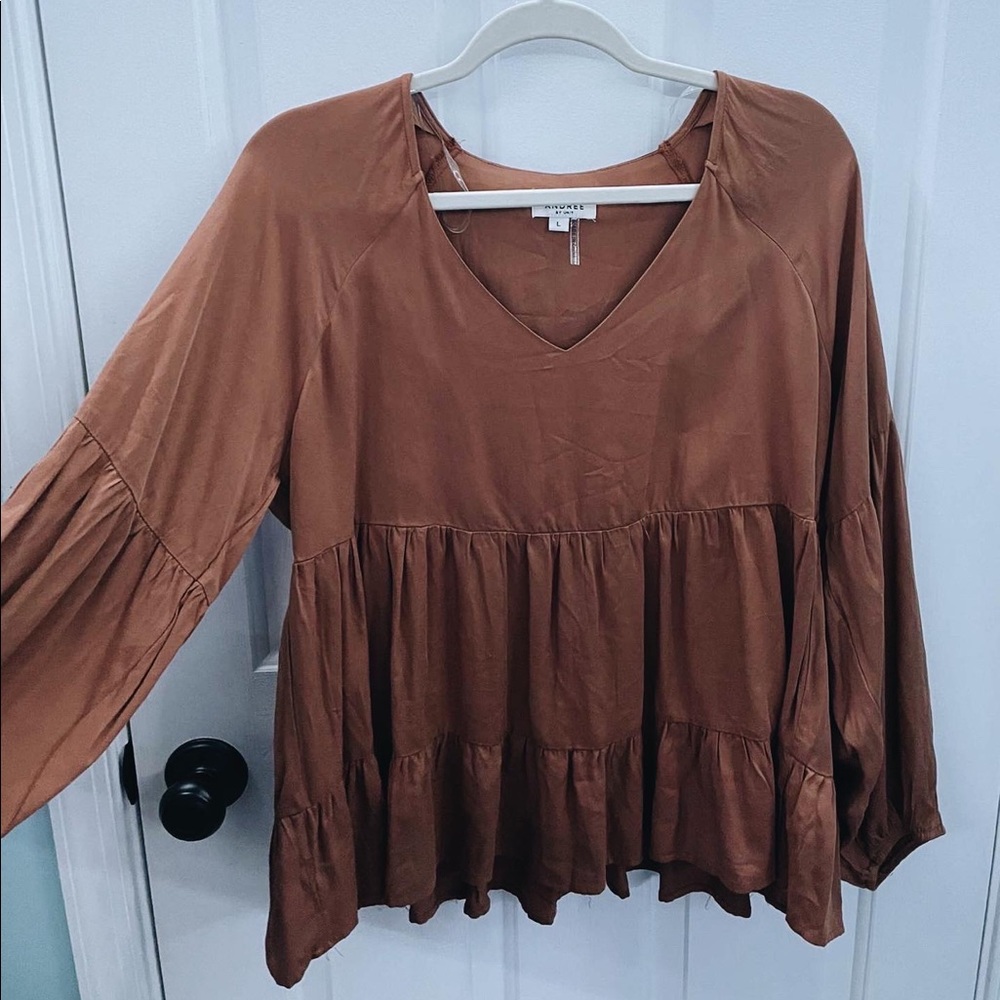 brown andree flow shirt